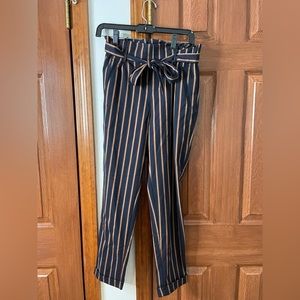 Striped Zara paperbag trousers